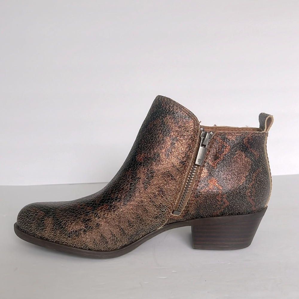 Lucky Brand Women's Basel Leather Snake Print Ankle Bootie Shoes Size 6.5M New - Picture 3 of 6
